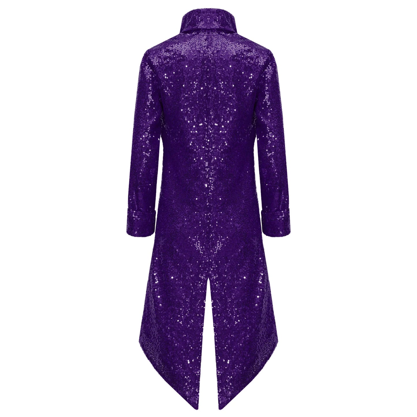 Kids Boys Halloween Medieval Renaissance Costume Sparkly Sequins Victorian Tailcoat Jacket Frock Coat Long Sleeve Gothic Tuxedo