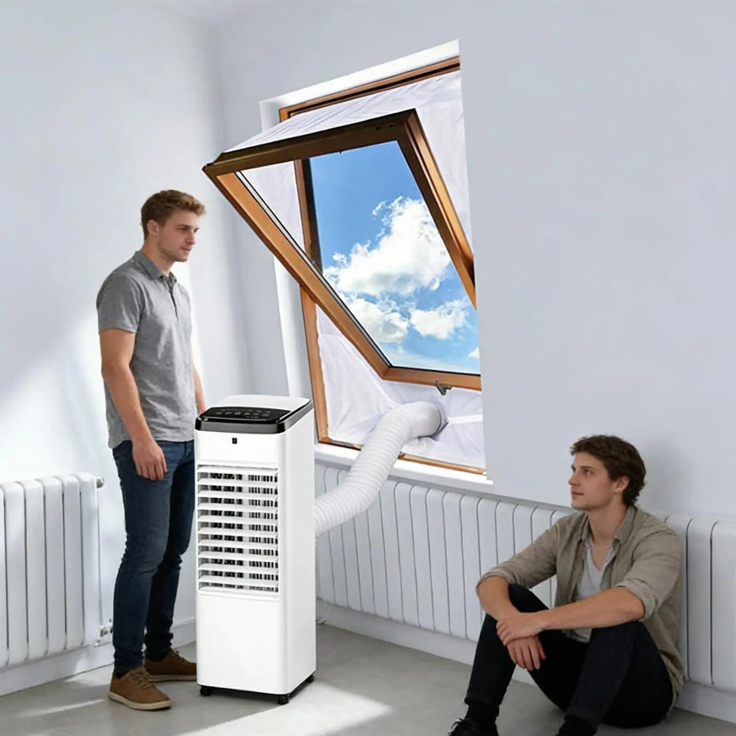 Portable AC Window Vent Kit AC Sealing Sealing Duct Cloth Mobile Air Conditioning Unit Vent For Home Apartment Farmhouse