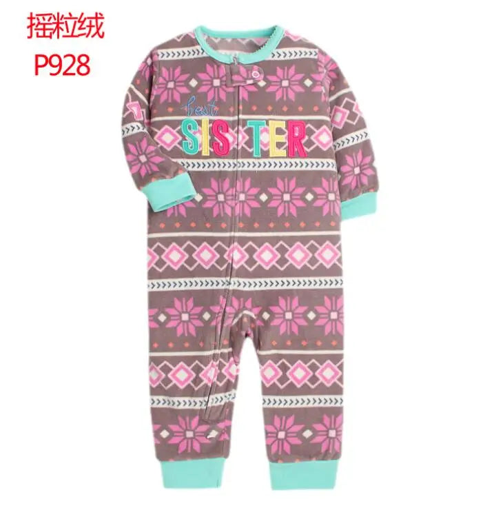 24M Toddler Baby Clothes Romper Children Fleece Outdoor Clothing Winter Warm Climbing Jumpsuit Zipper One-piece Coverall Pajamas
