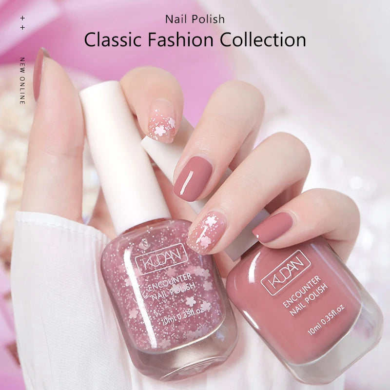 6Pcs/Set 10ml Nude Pink Nail Polish Water-Based Nail Polish Odorless Fast-Drying,No Need To Bake, Suitable For All Seasons Salon