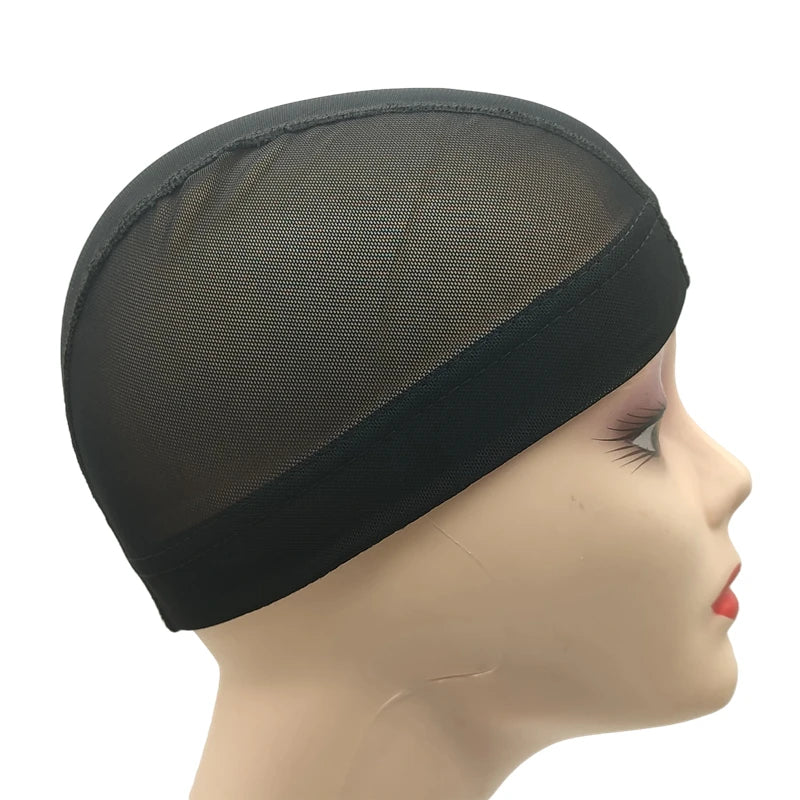 1/3/6Pcs Black Stretchy Breathable Mesh Dome Wig Cap Spandex Base Stitched Guidelines Non-Slip for Wig Making & Salon DIY