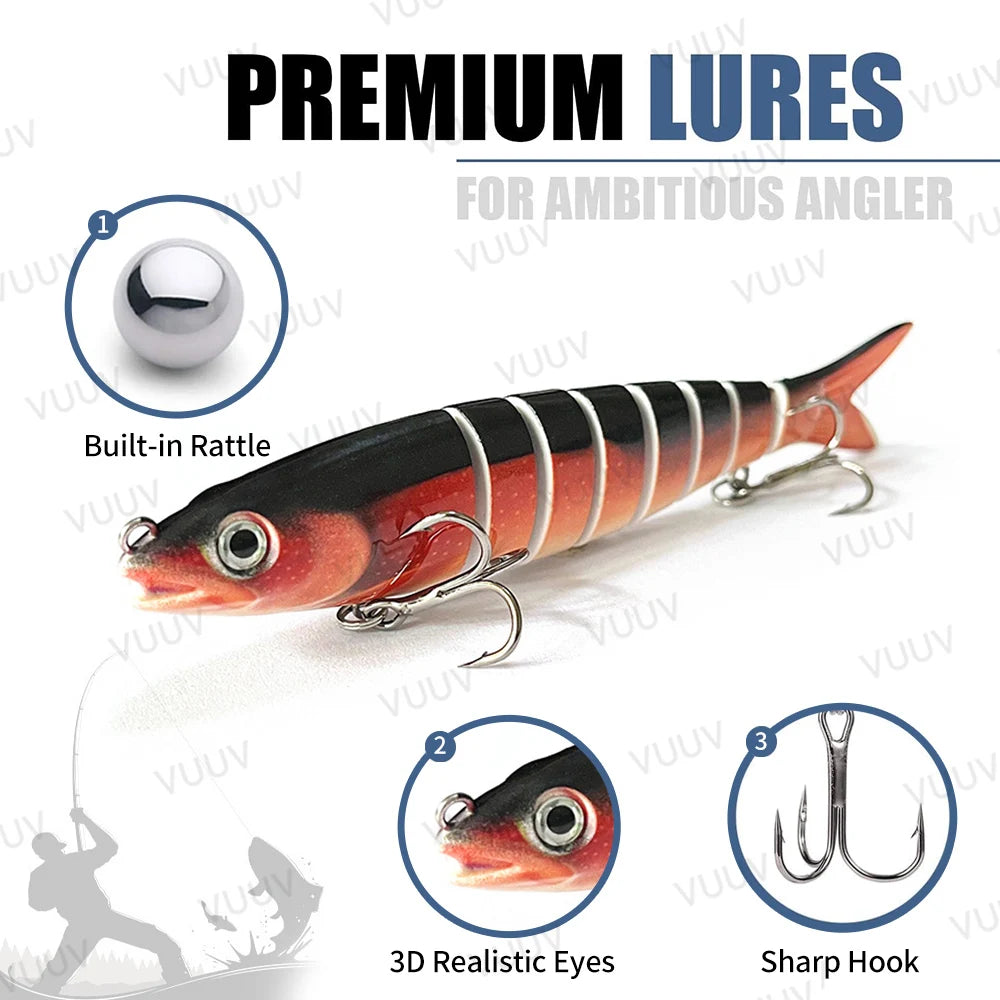 Fishing Lure Multi-Joint Fish Fishing Kit Slow Sinking Realistic Hard Lure Swimbait Freshwater and Saltwater for Bass Trout Lure