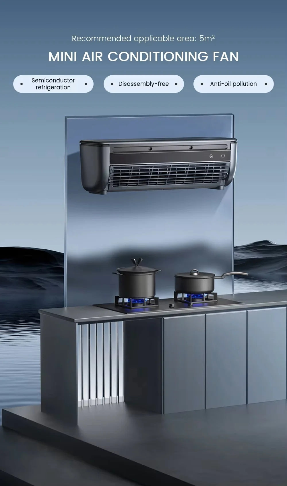 New Model Cooling Wall Fan Large Wind Force Charging Fan Home Use Table Standing Remote Control Kitchen Air Conditioner