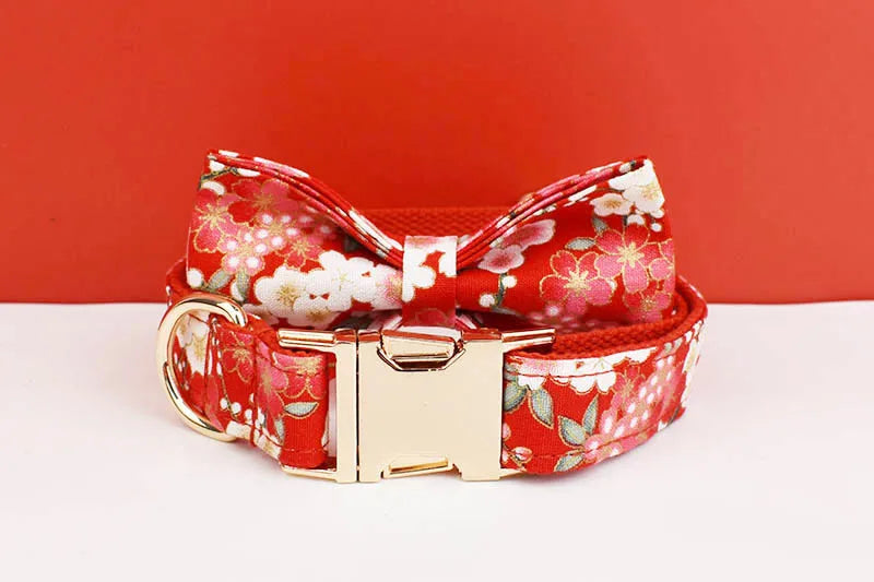 pets accessories dog collar leash harness set dog collar bow tie Printed pet products personalized luxury tactical dog collars