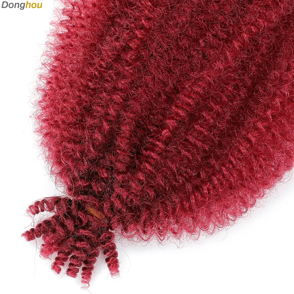 Donghou Ombre Blonde Ginger Afro Twist Hair 350 1B 30 27 613 Bug Colors Springy Twist Braiding Hair for Soft Locs Marley Braids