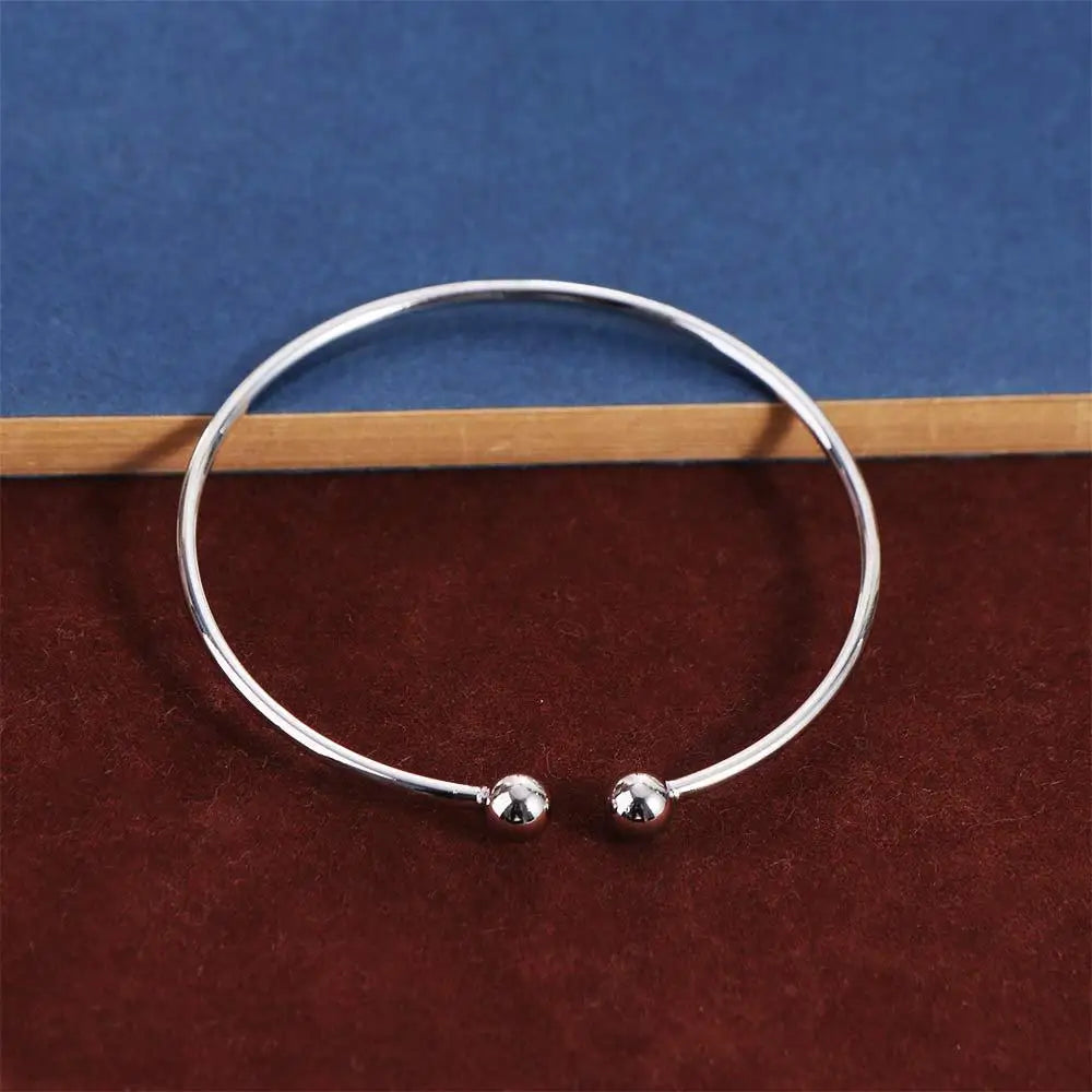 Classic Silver Plated Gifts Mens/Womens Fashion Jewelry Bracelet Adjustable Bangles