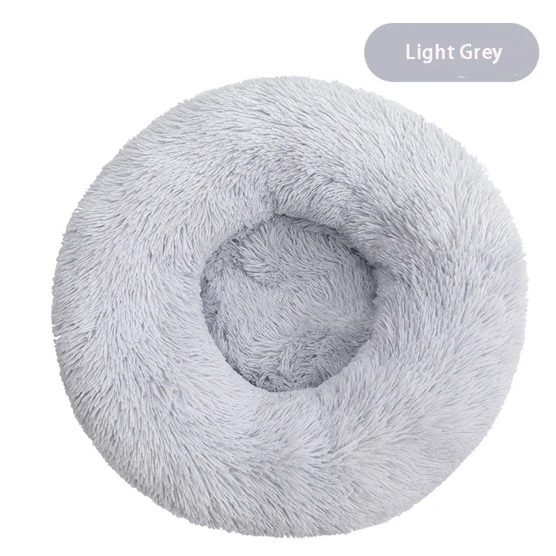 Round Dog Bed Long Plush Pet Kennel Washable Cat House Soft Cotton Mats Sofa For Small Large Dog Chihuahua Dog Basket Pet Bed