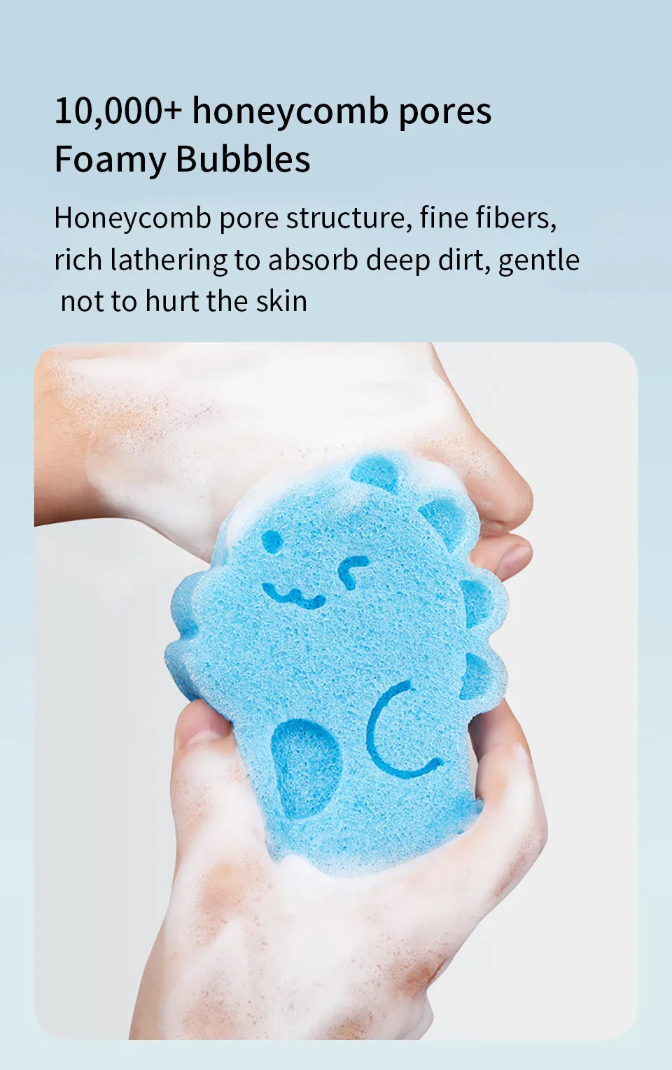 AIBEDILA Children's Bath Sponge Cute Baby Shower Sponge Cleanser Brush Soft Skin-friendly Bath Rubbing Kids Sponge Newborn