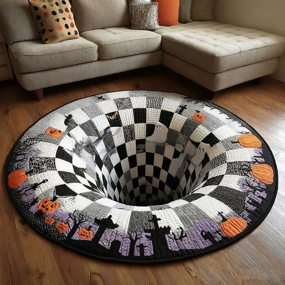 For Halloween Rug Optical-Illusion Rug Carpet Entrance Door Mat Home Decor Living Room Non-Slip Felt Carpet Halloween Present