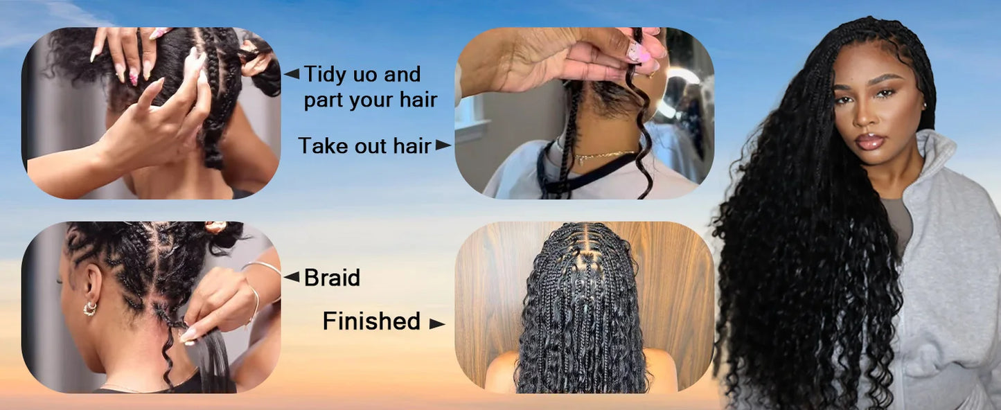 4/27# 99J# Colored Human Hair Boho Braiding Hair 50g/bundle Deep Wave Brazilian Human Braiding Hair for Black Women