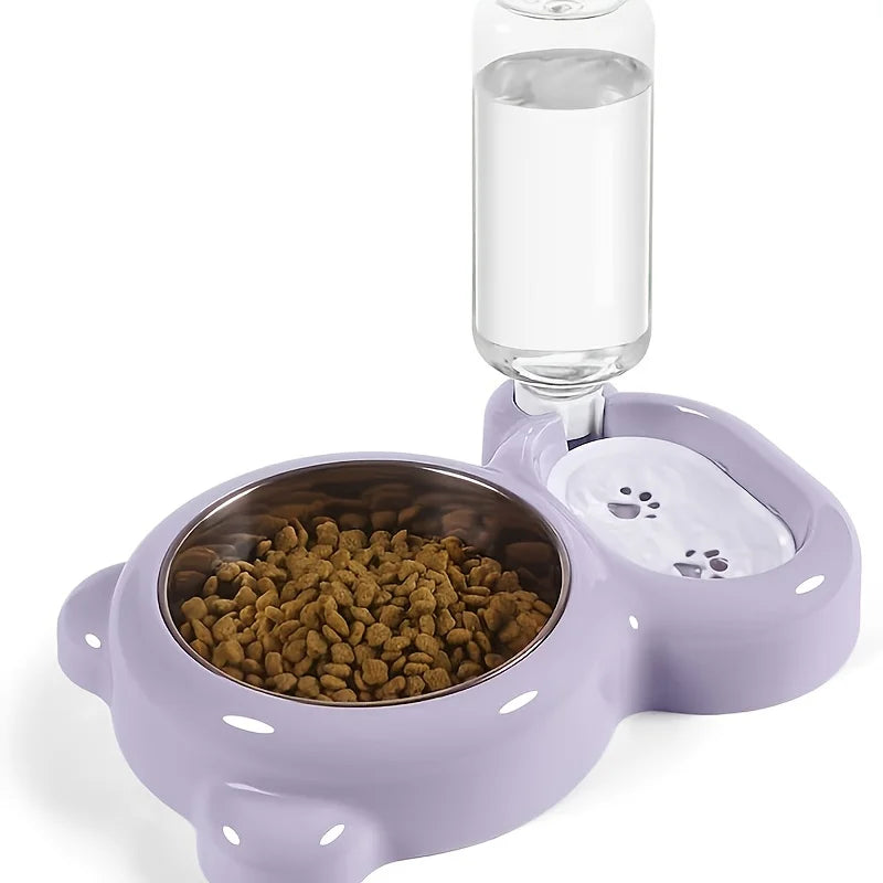 Keep Your Pet Hydrated and Well-Fed with This 2-in-1 Food and Water Bowl Set and Automatic Water Bottle!