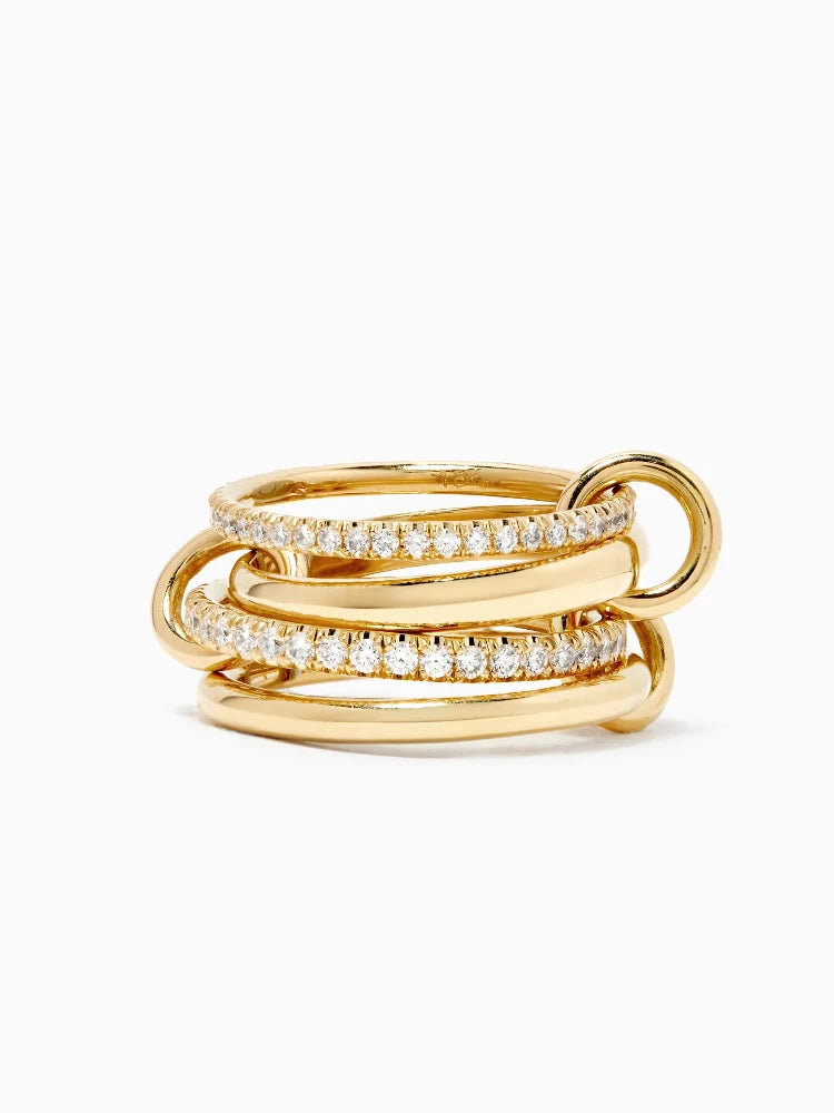 925 Sterling Silver Simple Fashionable Multi-Layer Round Zircon Ring For Women Anniversary Luxury High Quality Fine Jewelry
