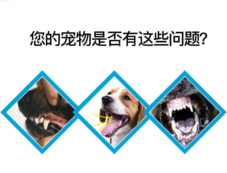 Pet Toothbrush Set Dog Cat Oral Care Kit Pet Toothpaste Cleaning Supplies for Dogs Cats Dental Hygiene Grooming