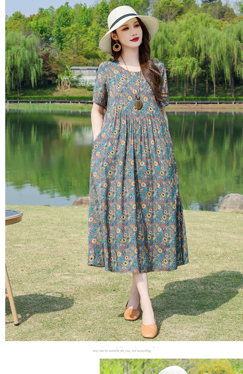 New Fashion Summer Dresses For Women 2025 Elegant Casual Short Sleeve Dress Soild Colour Women Clothing