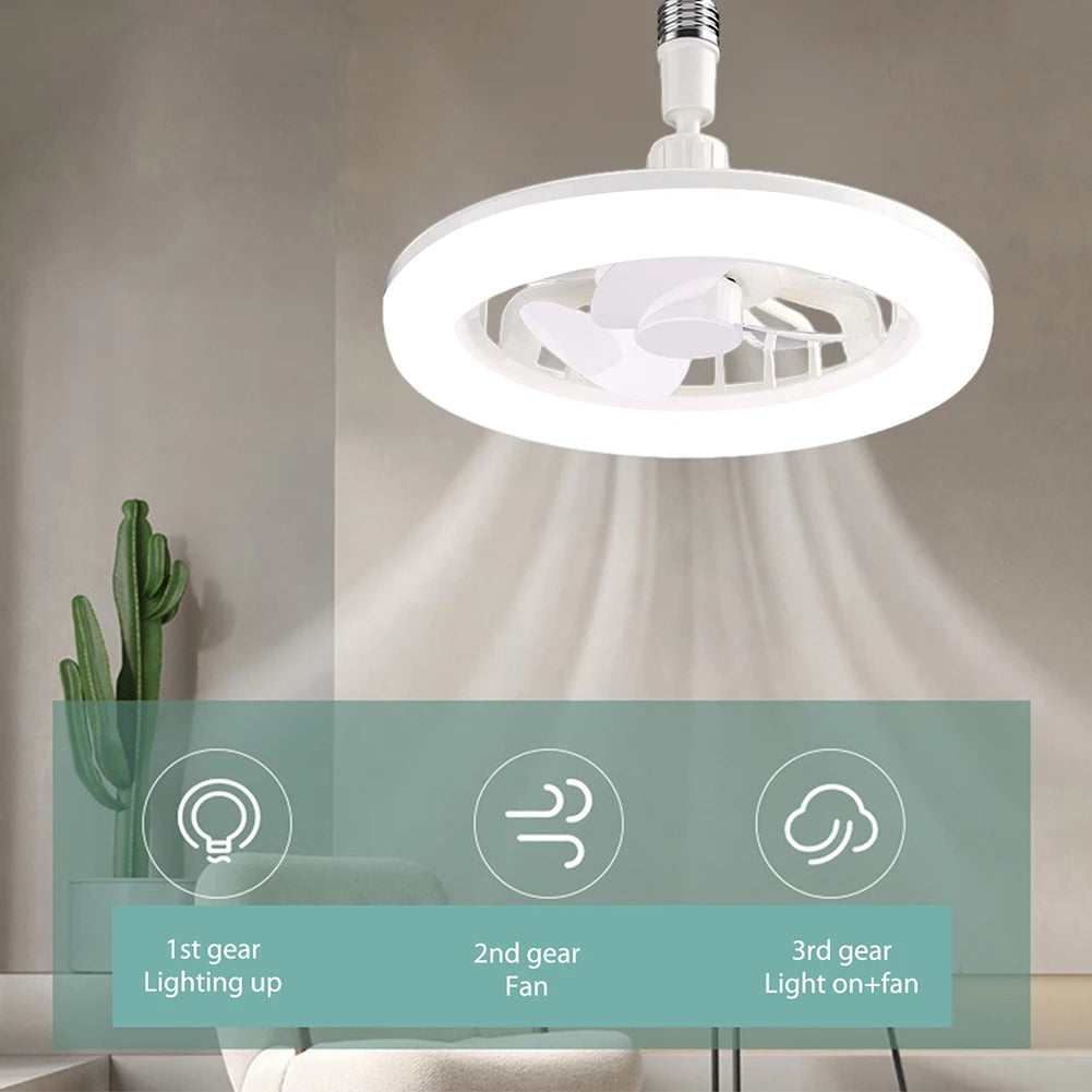 Ceiling Fans with Lights and Remote Socket Ceiling Fan Light Screw in E27 LED Bulb Fan Dimmable LED Fan Light for Bedroom