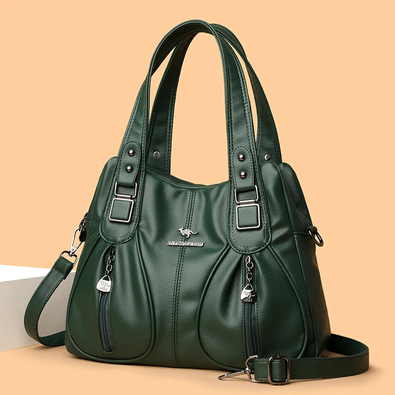 Genuine Brand Top Quality Soft Leather Casual Tote Bags for Women Handbag Luxury Female Shoulder Crossbody Sac Winter Style Bag
