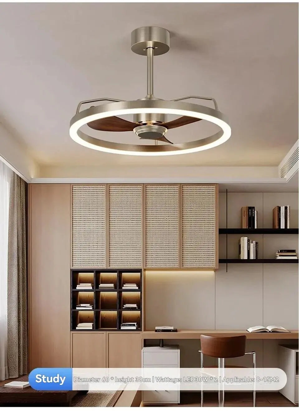 20" Ceiling Fan with LED Light Flush Mount DC Motor 6-Speed Remote Control Dimmable Fan Lamp for Home Kitchen Bedroom Living Roo