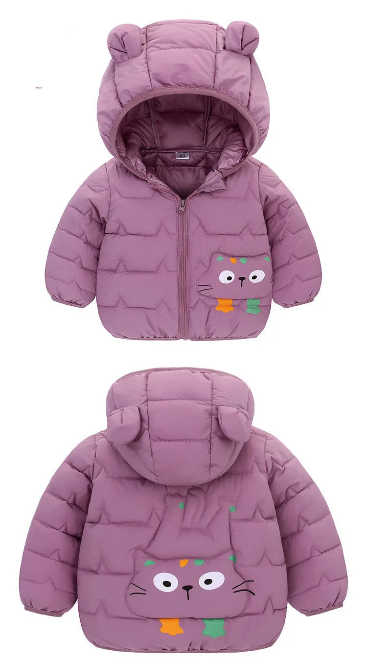 Baby Children Coats Winter Thick Jackets For Boys Warm Plush Thicken Outerwear For Girls Fur Hooded Jacket Kids Clothes Snowsuit