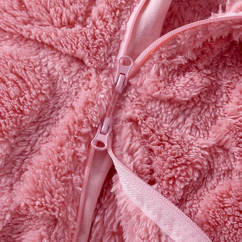 0-18 Months Newborn Baby Romper Winter Thicken Flannel Warm Clothes Infant Boy Girl Oneies Pyjamas Kids Cute Hooded Jumpsuits