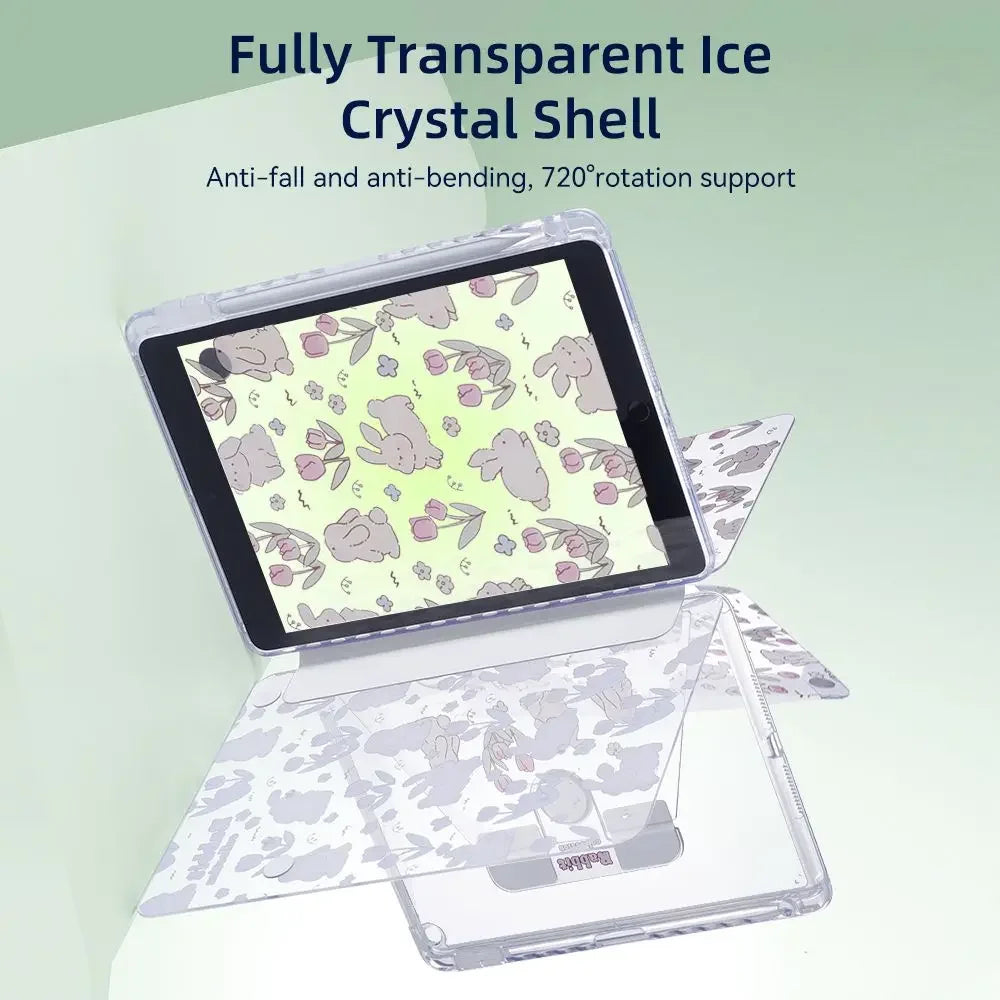 For iPad 2024 Air 6 11 iPad Pro 11 12.9 13 10 Gen 10.2 9th 8th 6th 5th 9.7 inch Air 4 5 10.9 Mini 7 6 Smart Transparent Case