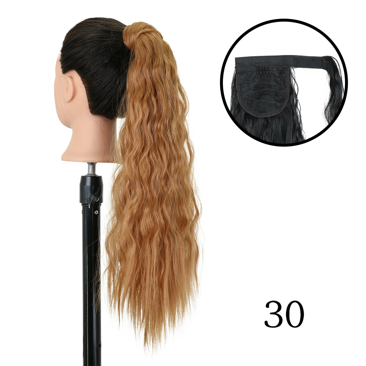 LANSA Synthetic Long Curly Ponytail Natural Puff Wrap Around Clip In Ponytails Hair Extensions Black Brown Ponytail For Women