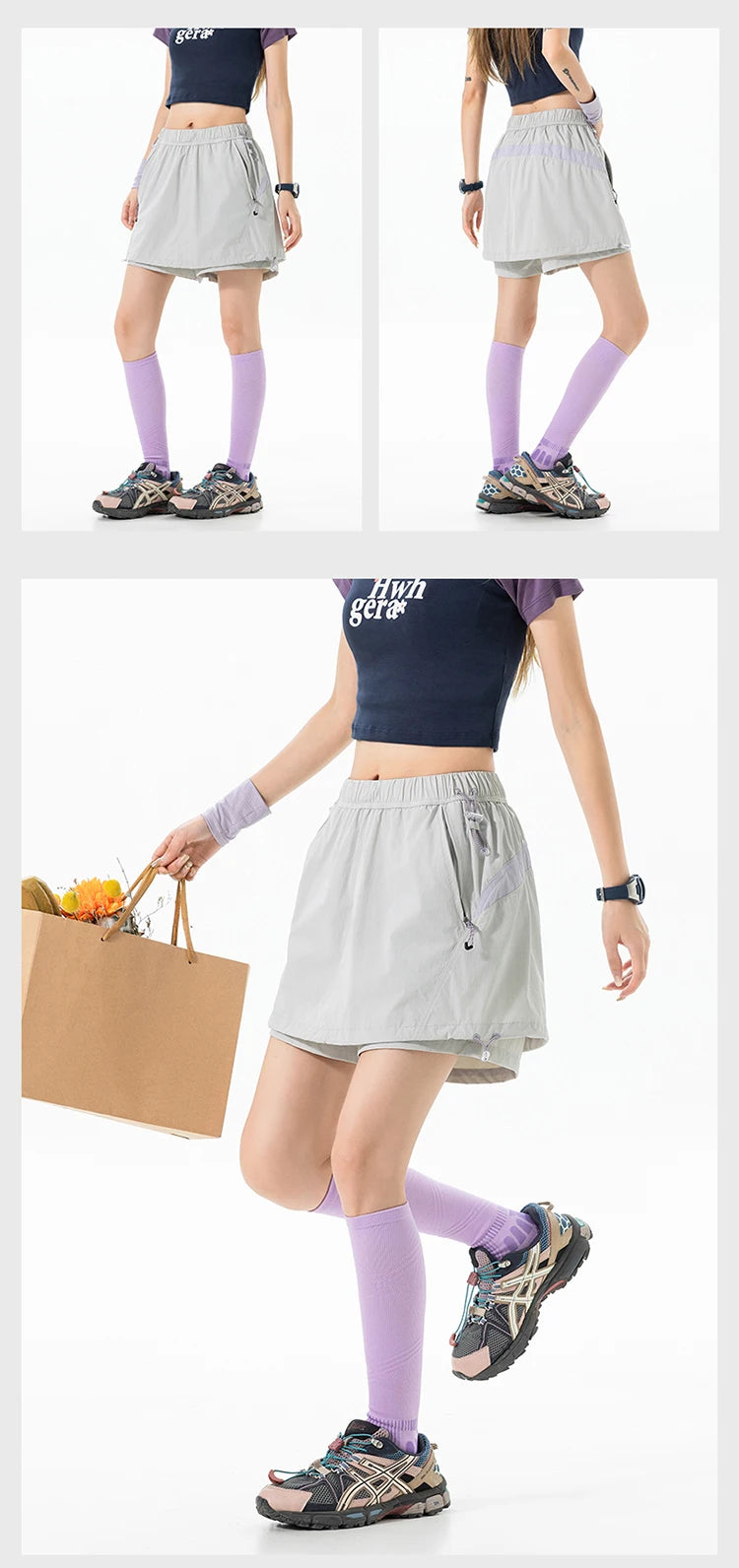 Outdoor Sport Skirts Shorts Women Summer Streetwear Hiking Lightweight Quick Dry Loose Casual Cargo Shorts Skirts
