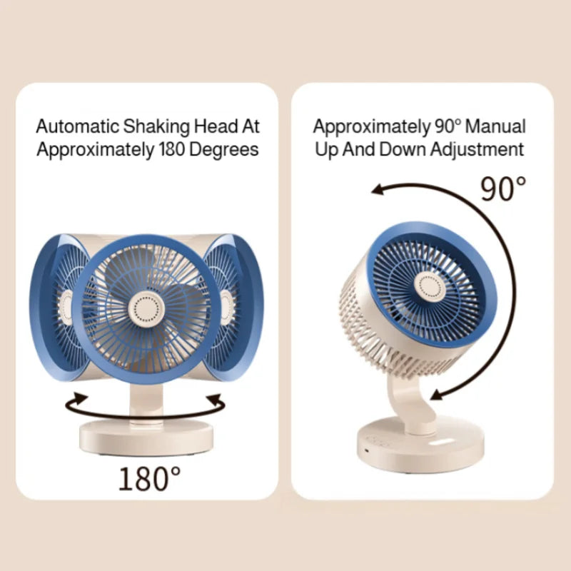2 In 1 Desktop Wall Mount Air Circulator Fan, Quiet Oscillating Cooling Fan With Remote Control For Bedroom Office