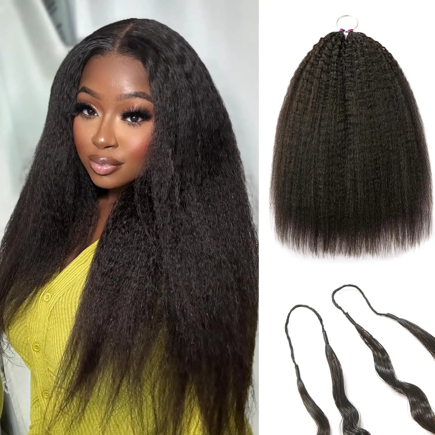 Kinky Straight Crochet Human Hair 100% Feather Crochet Human Hair Bundles For Boho Braids Miracle Knots Hair