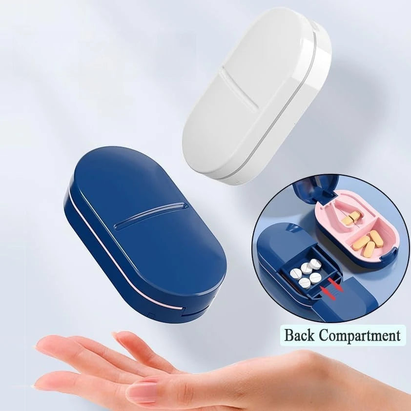 Medicine Pill Cutter Box Portable Drug Box Useful Grinder Splitter Medicine Pill Holder Tablet Cutter Splitter Divider Pill Case