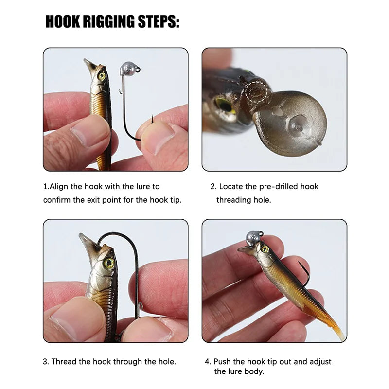 Rolling Fish Floating TPE Soft Lure 2.5" 3" Hollow Channel Design Wobbler Soft Bait Left‑Right Rolling Action Artificial Baitait