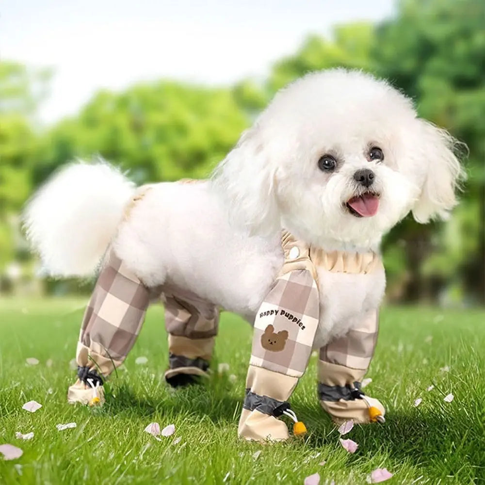 Full Leg Protection Reflective Stripe Pet Pants Adjustable Dustproof Dog Jumpsuit Shoes Anti-Slip Waterproof Pet Going Out Pants