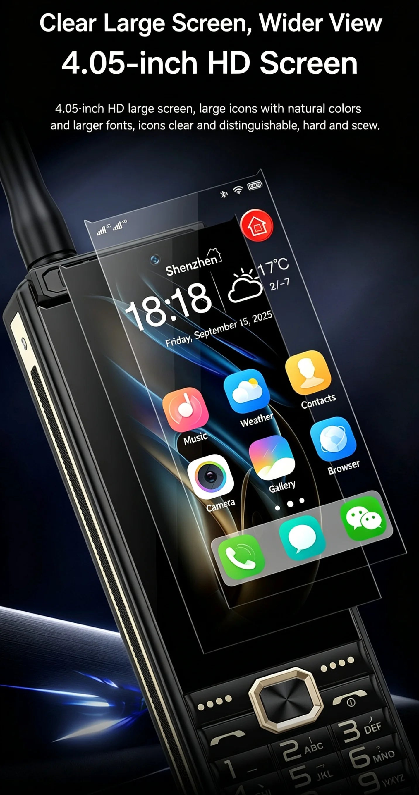 Touch  Screen 4G LTE Mobile Phone Android 13 4GB RAM 64GB ROM Fast Charging Dual SIM WiFi 5G/BT5.0/GPS