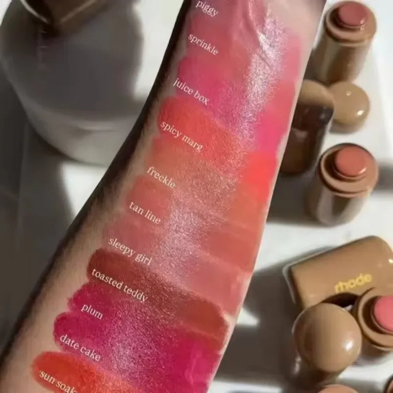 Rhode Skin Pocket Blush Stick Lip Cheek Hydrating Stick Natural Rouge Powder Blusher Cream Lipstick Cheek Teacup Candy Color