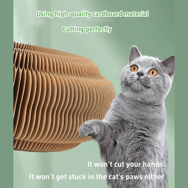 Magic Cat Scratch Organ Board Cat Toy with Ball Cat Grinding Claw Cat Climbing Frame Kitten Round Corrugated Cat Scratching Toy