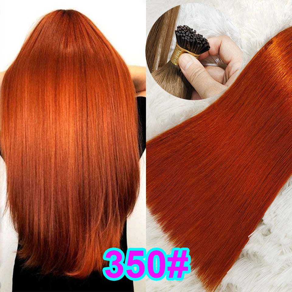Human Hair i tip 100% human hair extensions Keratin Straight Brazilian Remy Human Hair Natural Capsule Hair Extension  30 inch