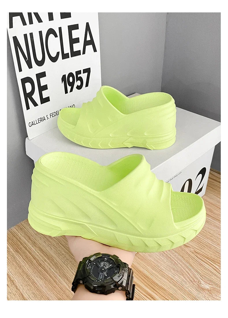 Outdoor Ladies Sandals Women Platform Flip Flops Slippers Height Increasing 8cm Summer Fashion Open Toe White Zapatos Mujer