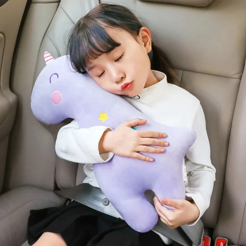 Kids Pillows Car Seat Safety Belt Pillow For Rest Sleeping Pillow Comfortable Seat Belt Cushion Cute Animal Pattern Accessories