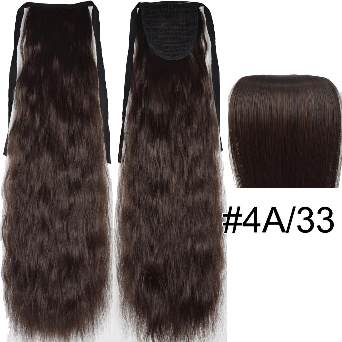 TOPREETY Synthetic Fiber Heat Resistant Kinky Ribbon Ponytail Extensions 3007