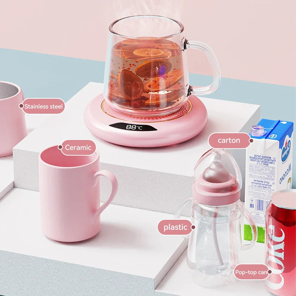 Coffee Mug Warmer 3 Temperature Setting Thermostat Coaster USB Plug Smart Coffee Cup Warmer for Heating Coffee Beverage Milk Tea