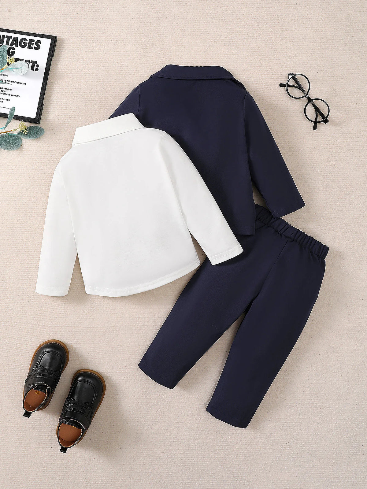 Winter 0-3Years Old Baby Boy Gentleman's Suit With Shirt + Suit Long-sleeved Jacket + Trousers 3-Piece Set