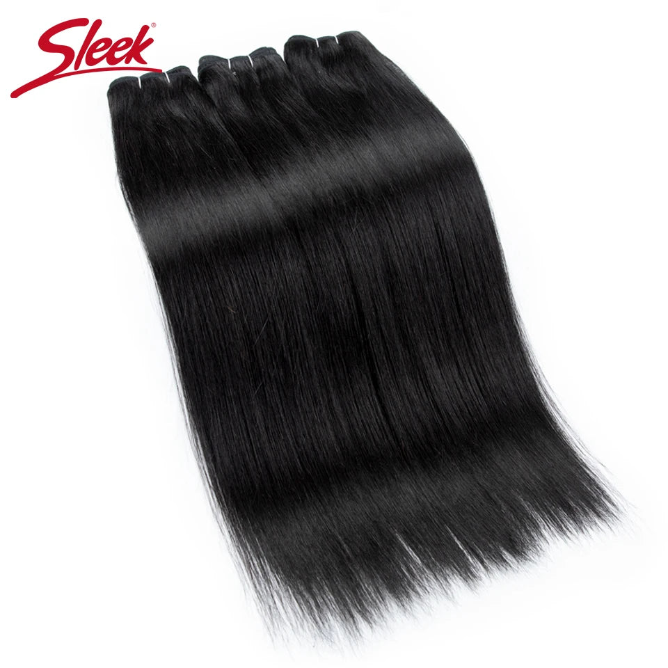 Sleek Peruvian Straight Human Hair Double Drawn Natural Human Hair Weave Bundles Natural Brown #27 #613 Remy Human Hair Bundle