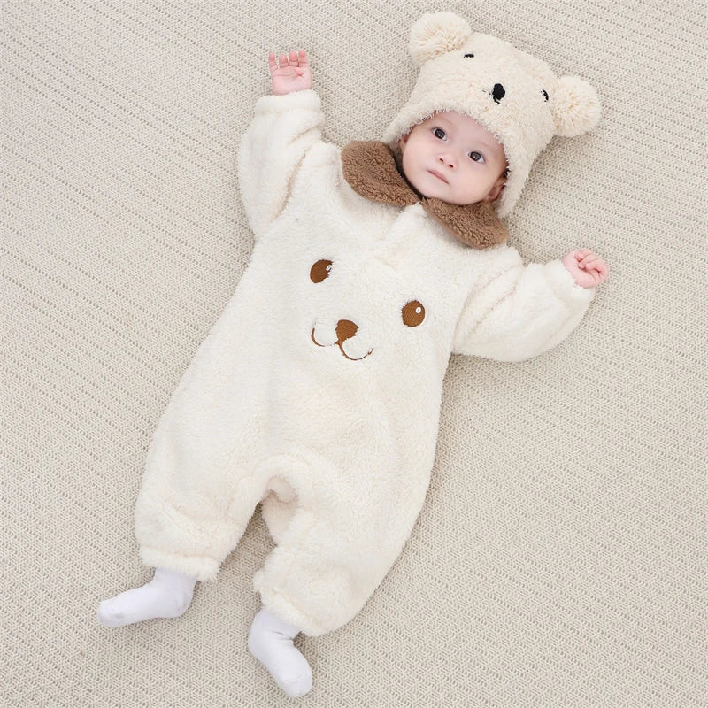 Newborn Baby Bodysuit New Autumn Winter Infant Jacket for Boy Flannel Onesies for Girls Soft Bebe Romper Baby Clothes 0-12 Month