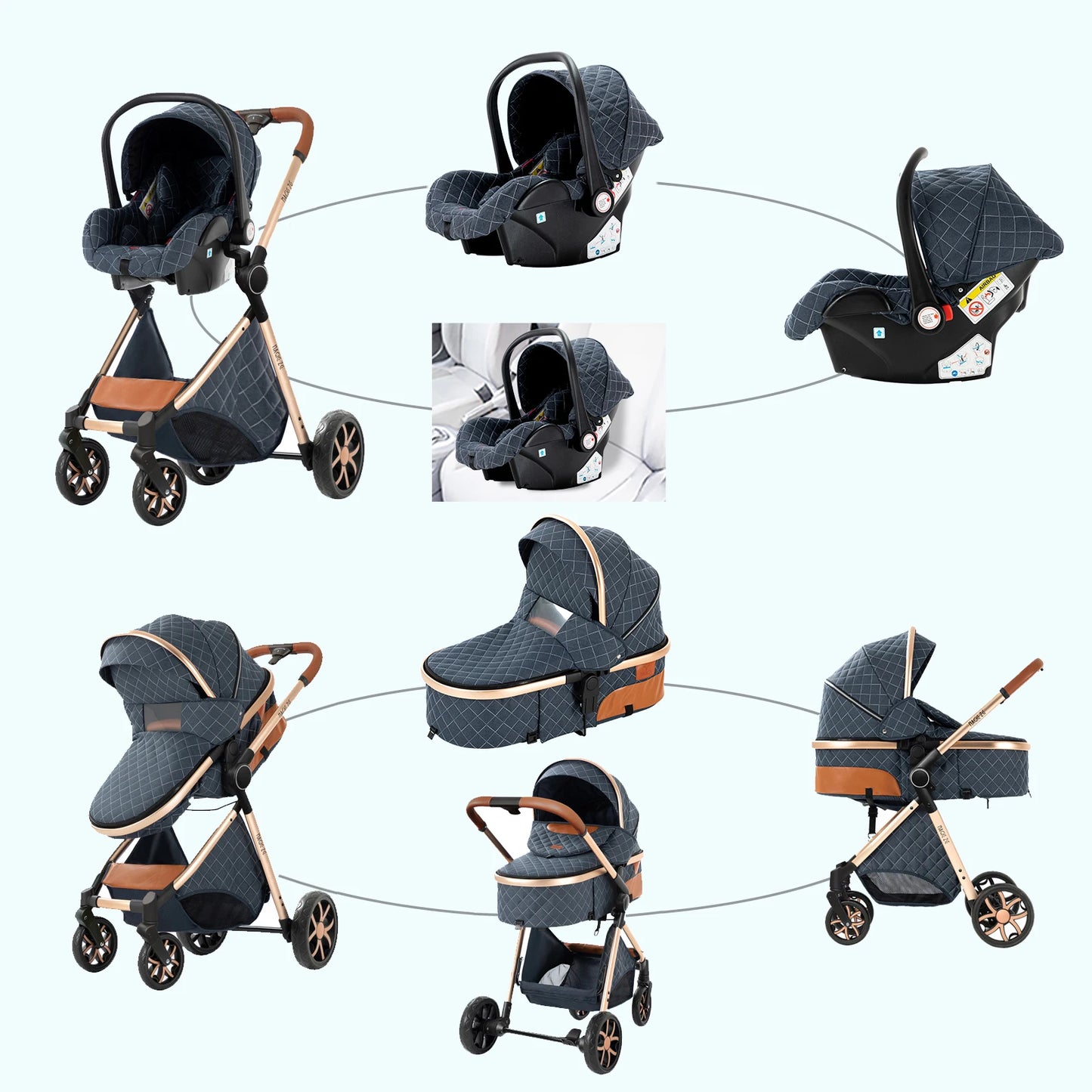Baby Cars Stroller 3 in 1 Baby Stroller Baby Carriage lightweight baby strollers for baby travel system Baby car seat newborns