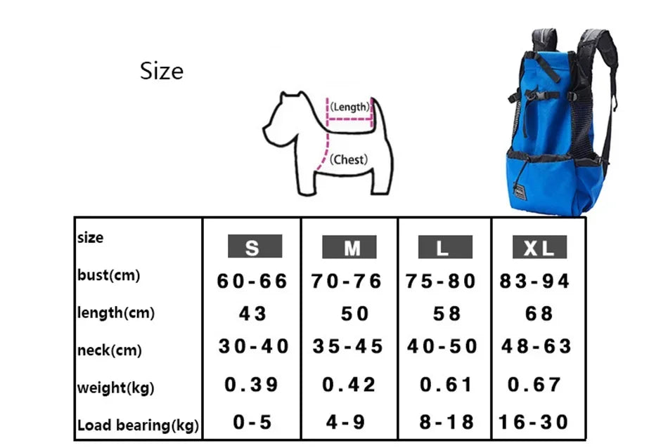 Breathable Large Dog Backpack Carrier - Durable Adjustable Outdoor Hiking Dog Bag Perfect for Large Golden Retriever & Bulldog