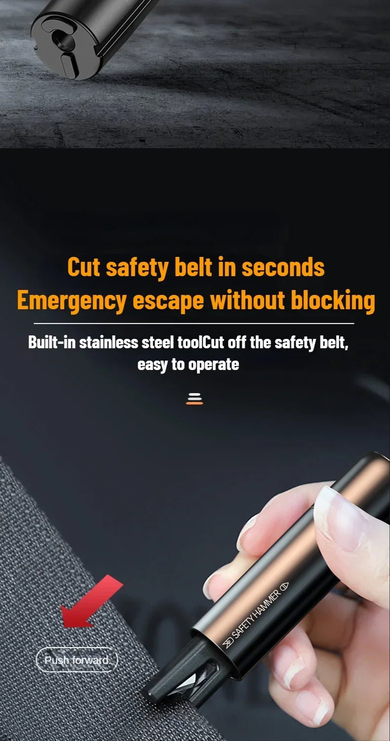 2 In 1 Car Safety Hammer Emergency Glass Breaker Cut The Seat Belt  High Hardness Tungsten Steel Rescue Tool Auto Accessories