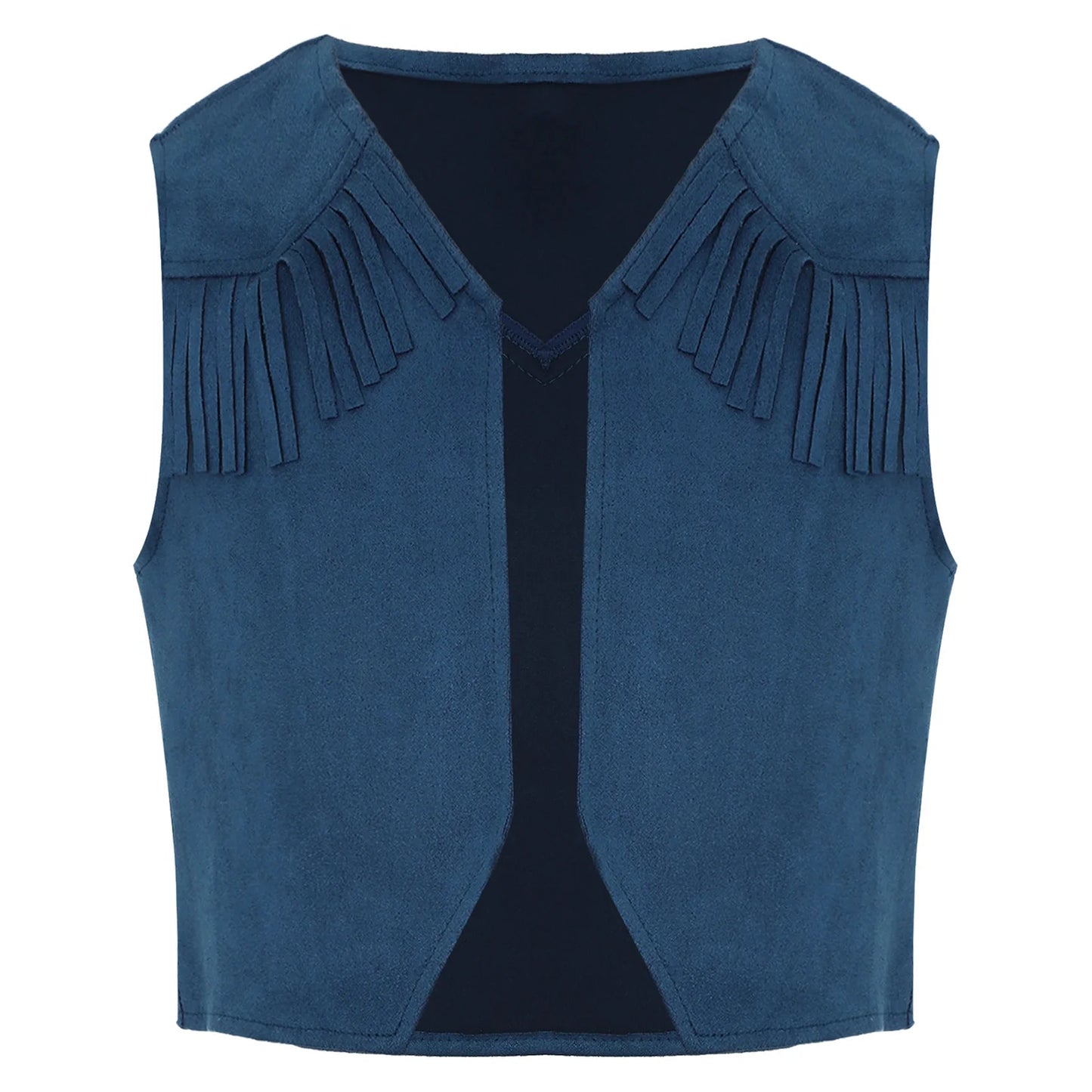Kids Girl Boy Fringed Vest for Carnival Theme Party Tassels Top Open Front Waistcoat Child Halloween Western Cowboy Costumes