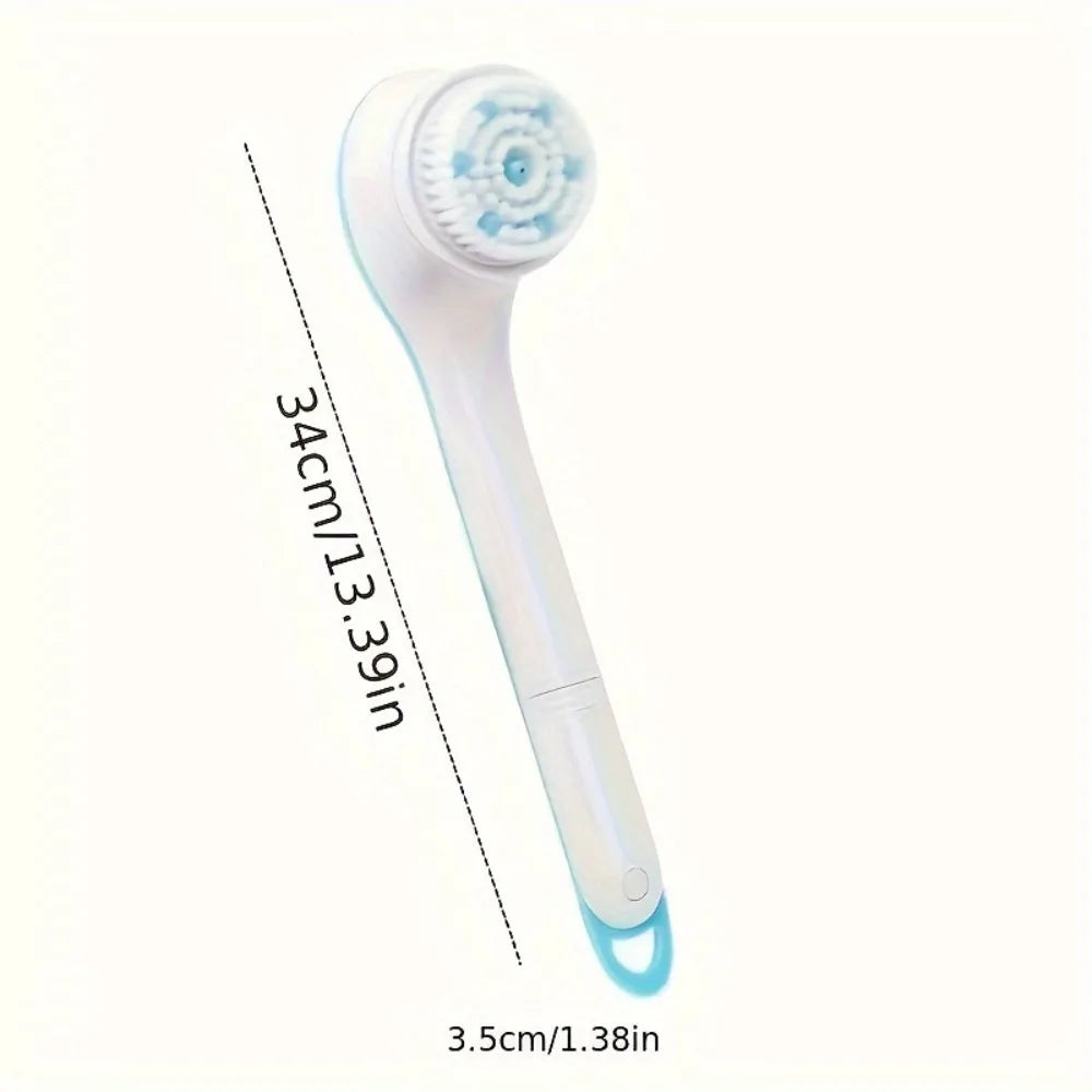 Long Handle Electric Bath Brush 3 Replaceable Brush Heads Body Scrubber Exfoliat Shower Back Clean Brush Skin Massage Tool