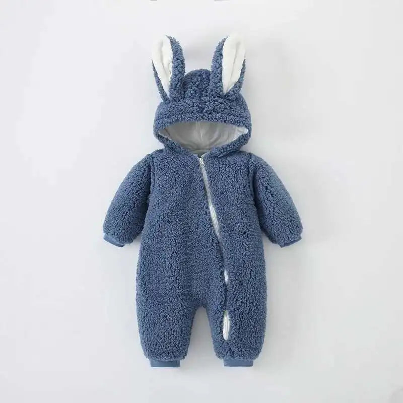 Newborn Baby Winter Warm Romper Girl Overall Polar Fleece Clothes Boys Jumpsuit Costume Infant Rabbit Pajamas Jacket 3-12 Month