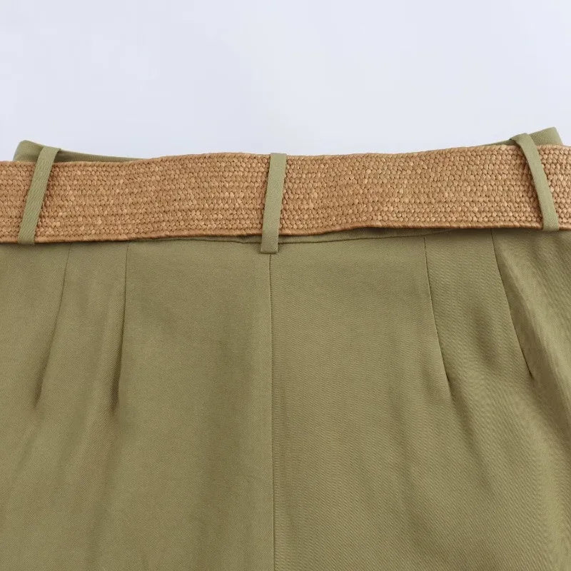 Women's Shorts High Waist Y2k Belt Short Woman Streetwear Harajuku Baggy Jeans Skort Beach Bermuda Pants Y 2k Summer New