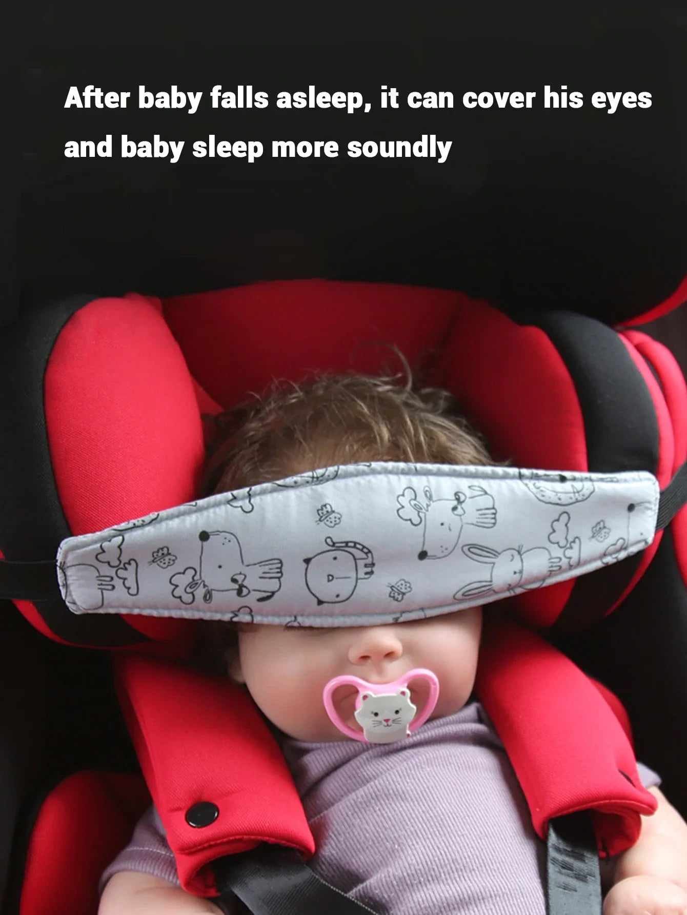 Adjustable Baby Car Seat Head Support Stroller Fastening Belt – Sleep Positioner Pillow for Playpen, Safety for Infant Boy Girl